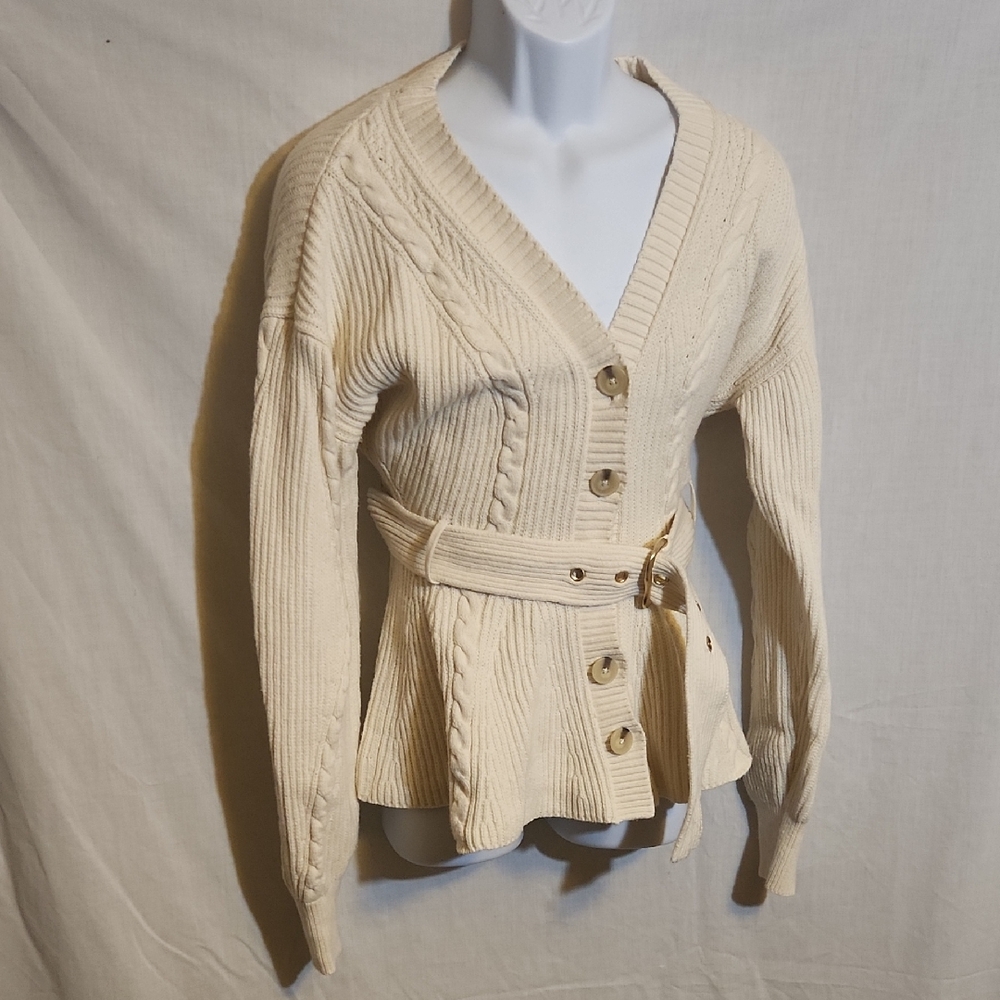 Maeve Cream Button-Up Cardigan